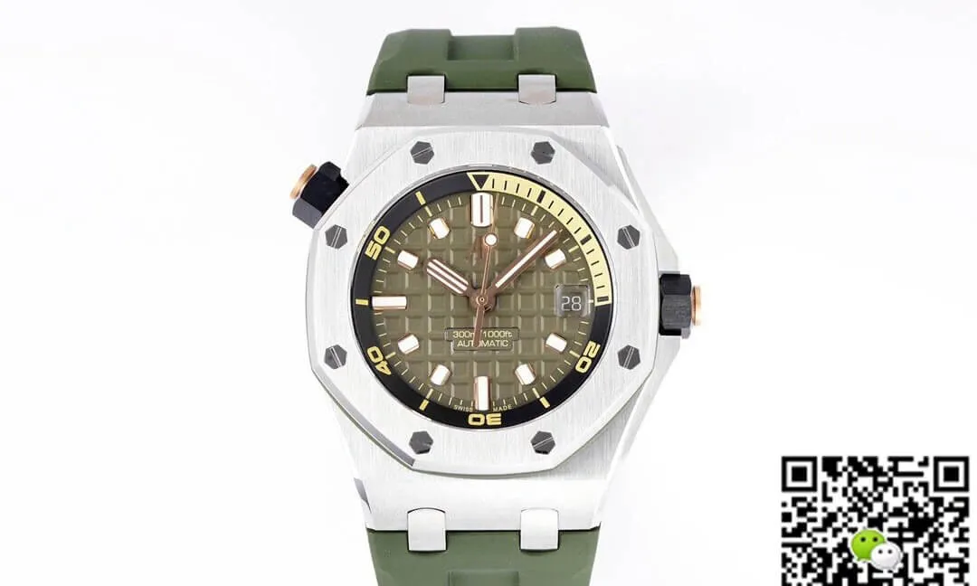 Audemars Piguet Royal Oak Offshore 15720ST.OO.A052CA.01 ZF Factory 1:1 Best Edition Replica Watch Green Strap